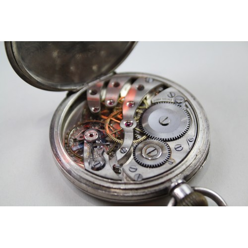 216 - STERLING SILVER Men's Vintage POCKET WATCH Hand-Wind WORKING     2111481