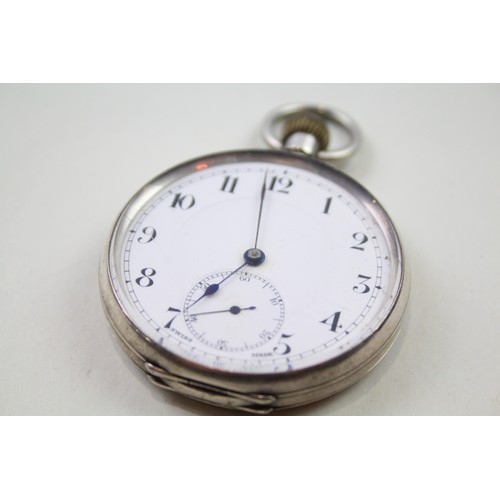 216 - STERLING SILVER Men's Vintage POCKET WATCH Hand-Wind WORKING     2111481