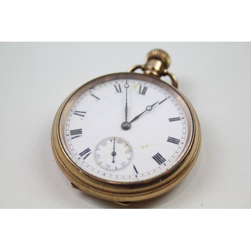 219 - WALTHAM Gents Vintage Rolled Gold POCKET WATCH Hand-wind WORKING     405276