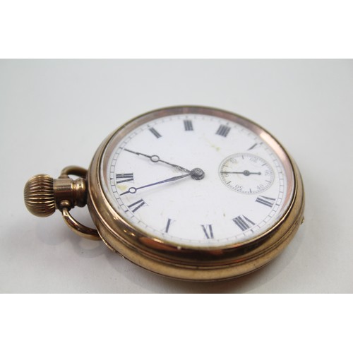 219 - WALTHAM Gents Vintage Rolled Gold POCKET WATCH Hand-wind WORKING     405276