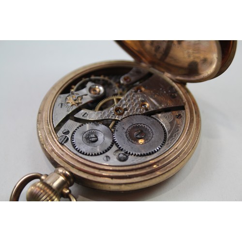 219 - WALTHAM Gents Vintage Rolled Gold POCKET WATCH Hand-wind WORKING     405276