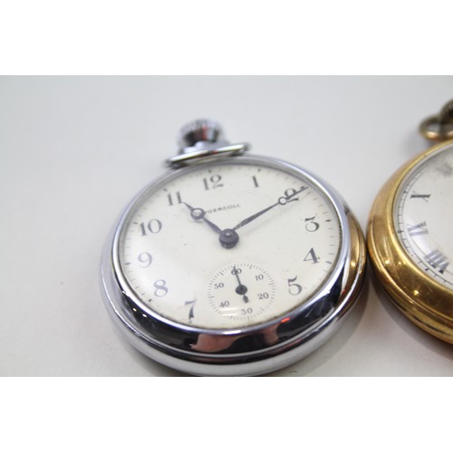 221 - Men's Vintage Open Face POCKET WATCHES Hand-wind WORKING Inc. SMITHS Etc. x 4     2141753