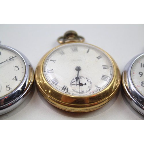 221 - Men's Vintage Open Face POCKET WATCHES Hand-wind WORKING Inc. SMITHS Etc. x 4     2141753