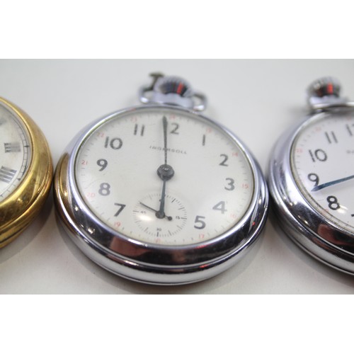 221 - Men's Vintage Open Face POCKET WATCHES Hand-wind WORKING Inc. SMITHS Etc. x 4     2141753