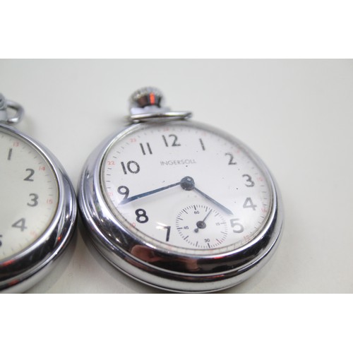 221 - Men's Vintage Open Face POCKET WATCHES Hand-wind WORKING Inc. SMITHS Etc. x 4     2141753