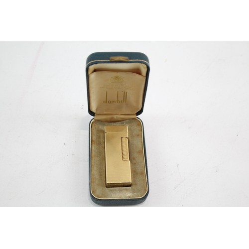 271 - Vintage DUNHILL Rolagas Lighter Inc Gold Plated Cased Machined Finish x 1     549276