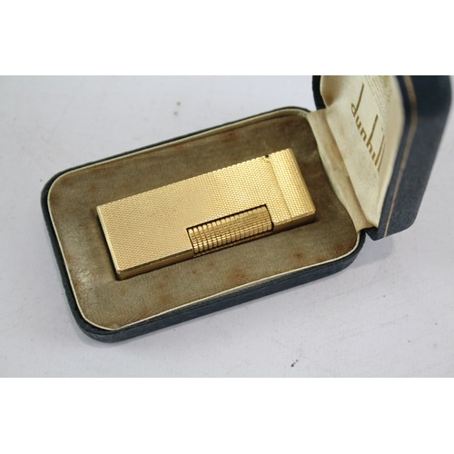 271 - Vintage DUNHILL Rolagas Lighter Inc Gold Plated Cased Machined Finish x 1     549276