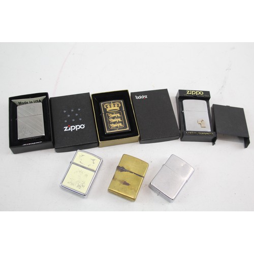 278 - Job Lot Zippo Lighters Inc PIPE Scrimshaw Boxed Toledo Richard Lionheart Etc x 6     549295