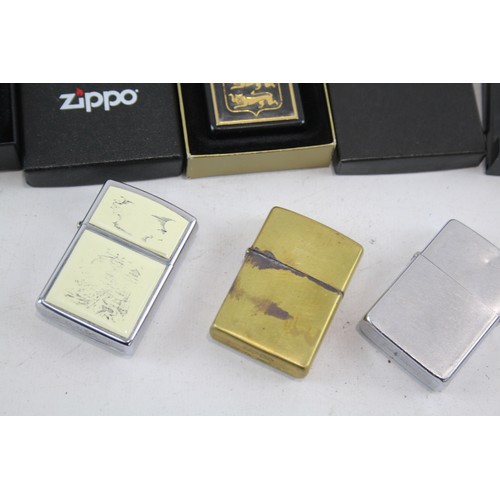 278 - Job Lot Zippo Lighters Inc PIPE Scrimshaw Boxed Toledo Richard Lionheart Etc x 6     549295