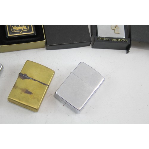 278 - Job Lot Zippo Lighters Inc PIPE Scrimshaw Boxed Toledo Richard Lionheart Etc x 6     549295