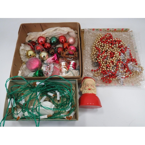 590 - Selection of Vintage Glass Christmas tree baubles. Etc. see photos.