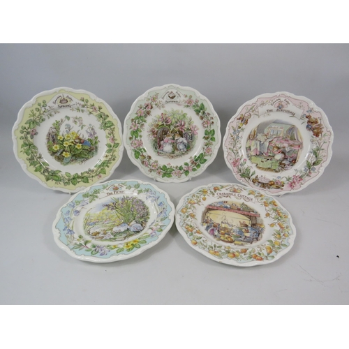 475 - 5 Royal Doulton Brambly Hedge plates, 20cm diameter.