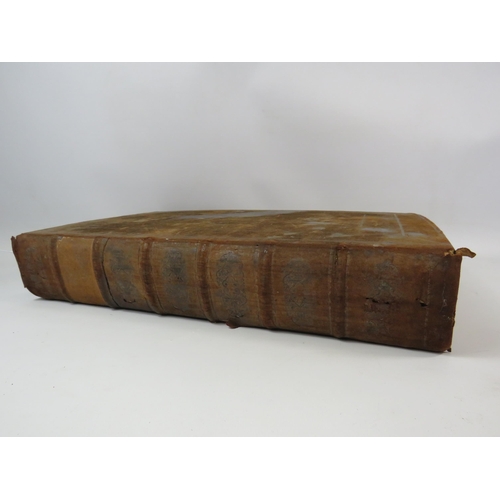 480 - Very Large Antique Suede Prince James Bible, see pics, 44cm by 28cm and 8.5cm deep