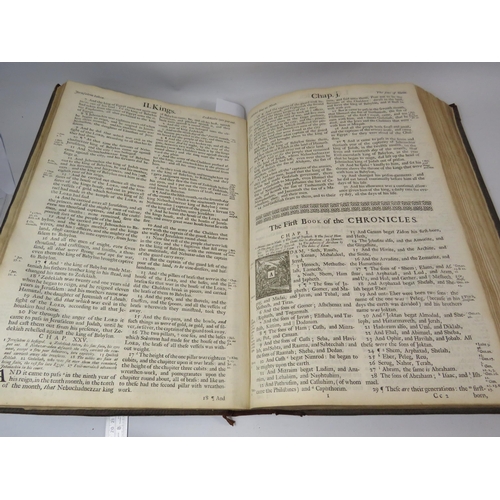 480 - Very Large Antique Suede Prince James Bible, see pics, 44cm by 28cm and 8.5cm deep