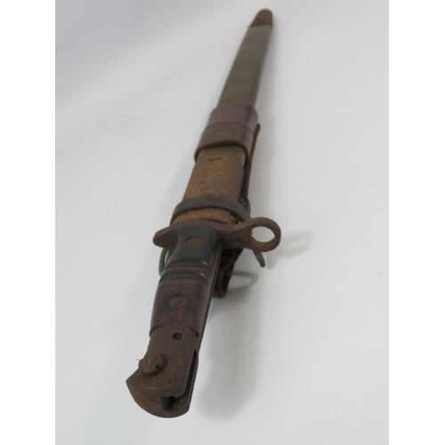 483 - US 1917 Remmington Bayonet with a J & A Hillman 1940 scabbard.