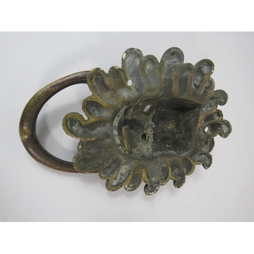 489 - Vintage brass Durham sanctuary door knocker 15cm by 11cm