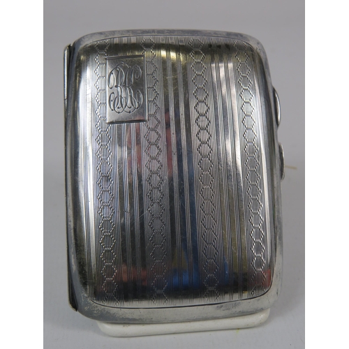 702 - Birmingham 1927 Sterling silver cigarette case 54.1 grams  Monogram Initals BK.