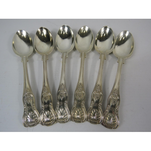 704 - 6 London 1861 Sterling silver teaspoons , intials AEC. Total weight 202 grams