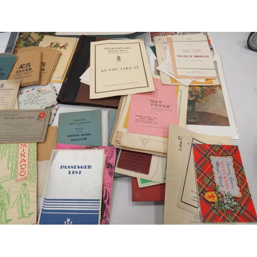 Good mixed lot of 1950's Era Ephemera to include Theatre programmes ...