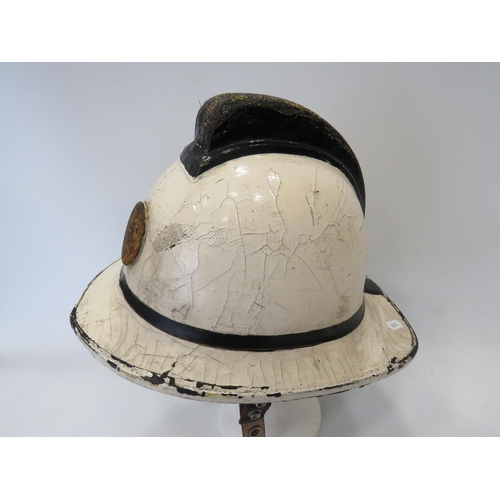 695 - Two WW2 Wardens Brodie Helmets plus a Vintage Firemans Helmet, size Medium. See photos.