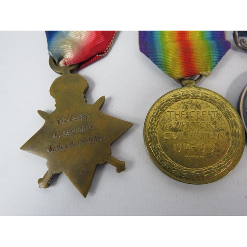 717 - 4 WW1 Medals Bravery in the Field, 1914-15 star, Victory medal, 1914-18 medal awarded to TZ 4898 AB ... 