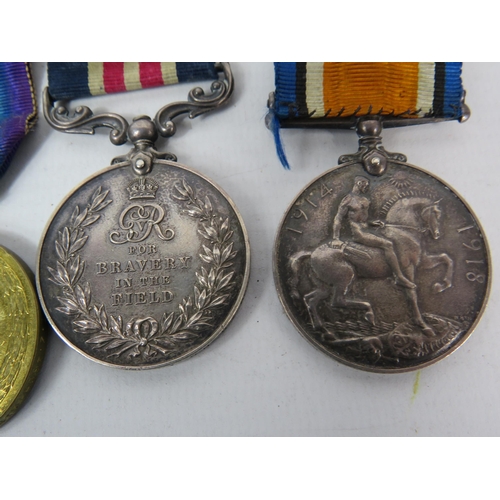 717 - 4 WW1 Medals Bravery in the Field, 1914-15 star, Victory medal, 1914-18 medal awarded to TZ 4898 AB ... 