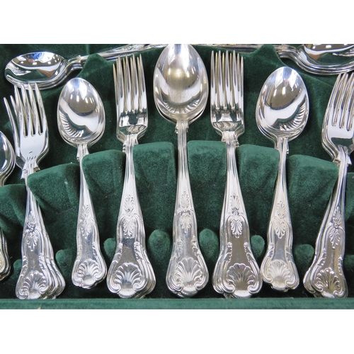 737 - 44 Pieces kings pattern cutlery set in wooden case.