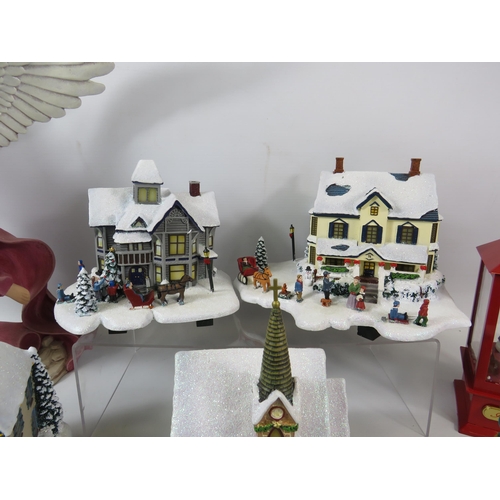 758 - Selection of Thomas Kinkade illuminated christmas house etc. with certs.