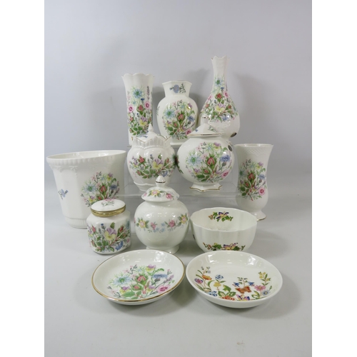 1055 - 11 Pieces of Aynsley china in the Wild Tudor and Cottage Garden patterns.