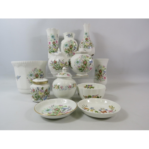 1055 - 11 Pieces of Aynsley china in the Wild Tudor and Cottage Garden patterns.