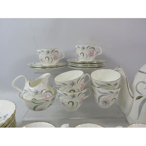 1058 - 1950s Foley china Princess pattern coffee set plus a part teaset by Richmond china.