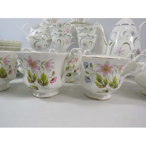 1058 - 1950s Foley china Princess pattern coffee set plus a part teaset by Richmond china.