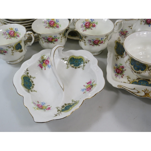 1063 - Royal Albert Berkley pattern teaset with 23 pieces plus a Vintage Royal Albert teaset with 22 pieces... 