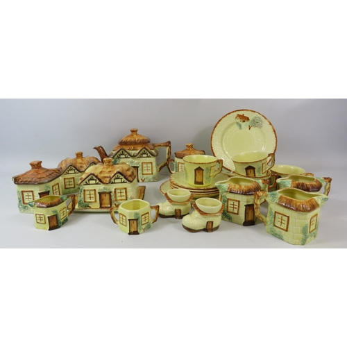 1068 - Large selection of Keele st pottery cottage ware, teaset, butte rdish etc.