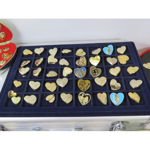 1080 - Large selection of Variety club heart badges and various charity enamel badges and collectors cases ... 