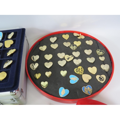 1080 - Large selection of Variety club heart badges and various charity enamel badges and collectors cases ... 