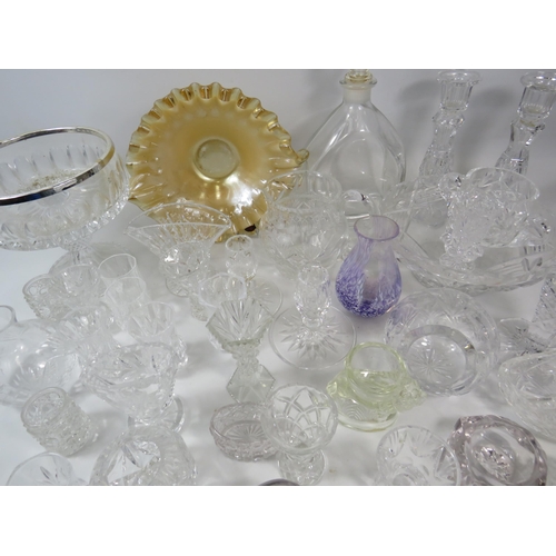 1088 - Large selection of various crystal glass, Cake plates, comport, candlestick and vases etc.