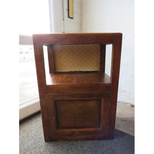 1159 - Vintage wooden pot cupboard, 60cm tall 41cm wide and 28cm deep.