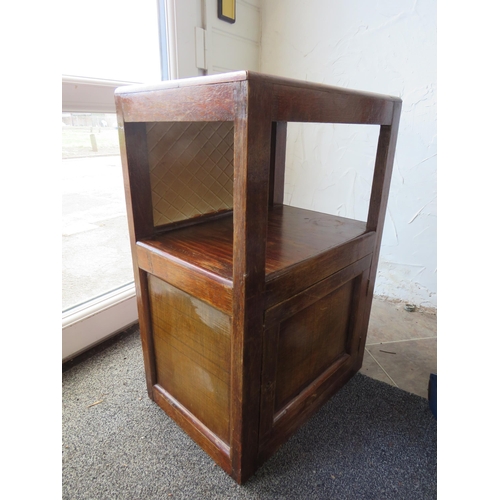 1159 - Vintage wooden pot cupboard, 60cm tall 41cm wide and 28cm deep.