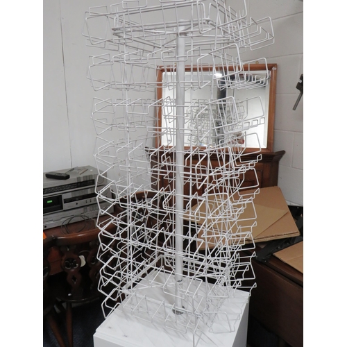 1140 - Free standing Jewellery stand with plastic coated wire racks with cupboard below. . See photos. PA 1... 