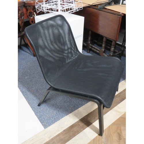 1142 - Stylish Wide Chair with attractive Darkwood frame with one piece mesh back and seat. See photos.  S2