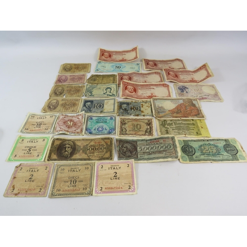 717a - Selection of WW2 military issue bank notes and Foreign vintage bank notes see pics.