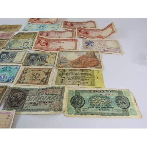 717a - Selection of WW2 military issue bank notes and Foreign vintage bank notes see pics.