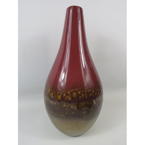 1352 - Large Royale Stratford reflective art fat lava vase. 39cm tall.