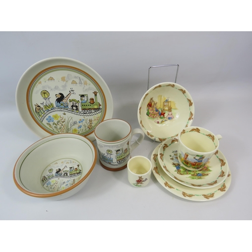 1359 - Denby Safari and Royal Doulton bunnykins ceramic nursery sets.