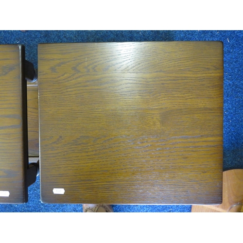 1345 - Pair of Old Charm Oak small occasional tables. Each measures H:17 x W:16 x D:14 Inches. Both in exce... 