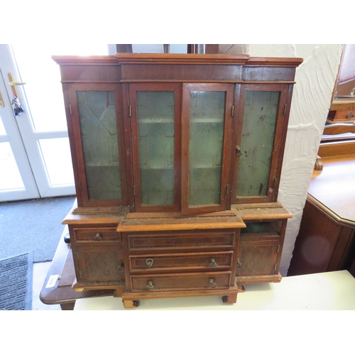 1346 - Possible apprentice piece: Bookcase/Bureau which measures approx H:20 x W:18 x D: 7 inches.  It is m... 