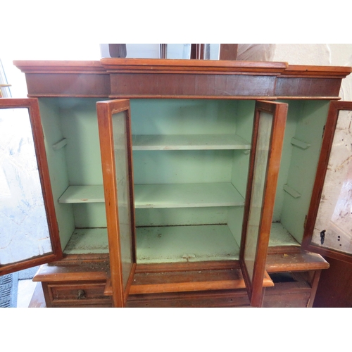 1346 - Possible apprentice piece: Bookcase/Bureau which measures approx H:20 x W:18 x D: 7 inches.  It is m... 