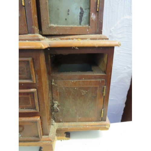 1346 - Possible apprentice piece: Bookcase/Bureau which measures approx H:20 x W:18 x D: 7 inches.  It is m... 