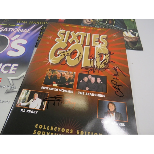 588a - Selection of concert programs signed by popular 1960s singers and groups, see pics.